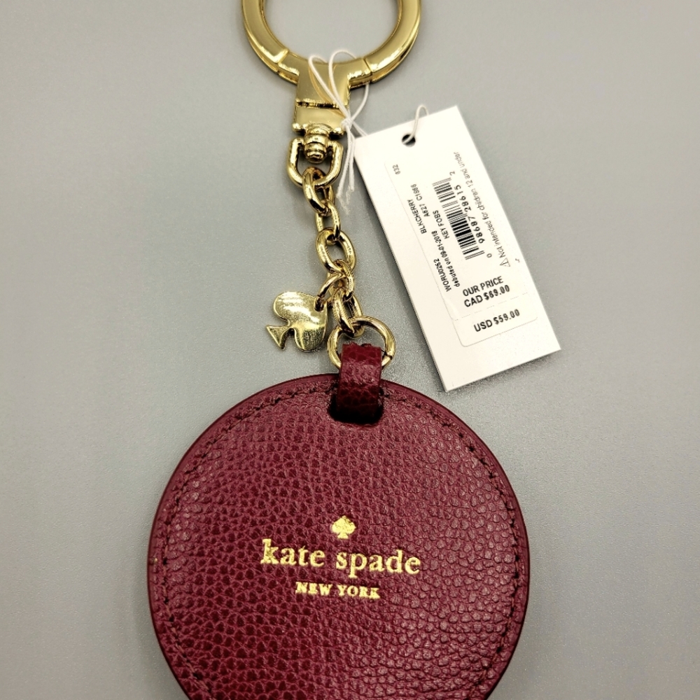 Kate Spade Circle Mirror Leather Keychain
